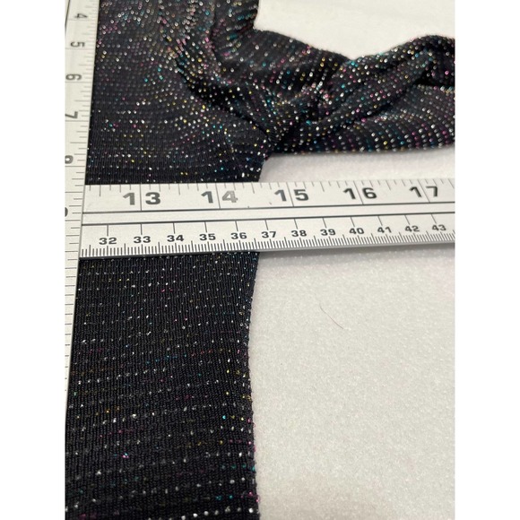Forever 21 Sz. S Black Self-Design Shimmery Bodycon Dress V-Neck Long Sleeve NWT - Picture 9 of 12